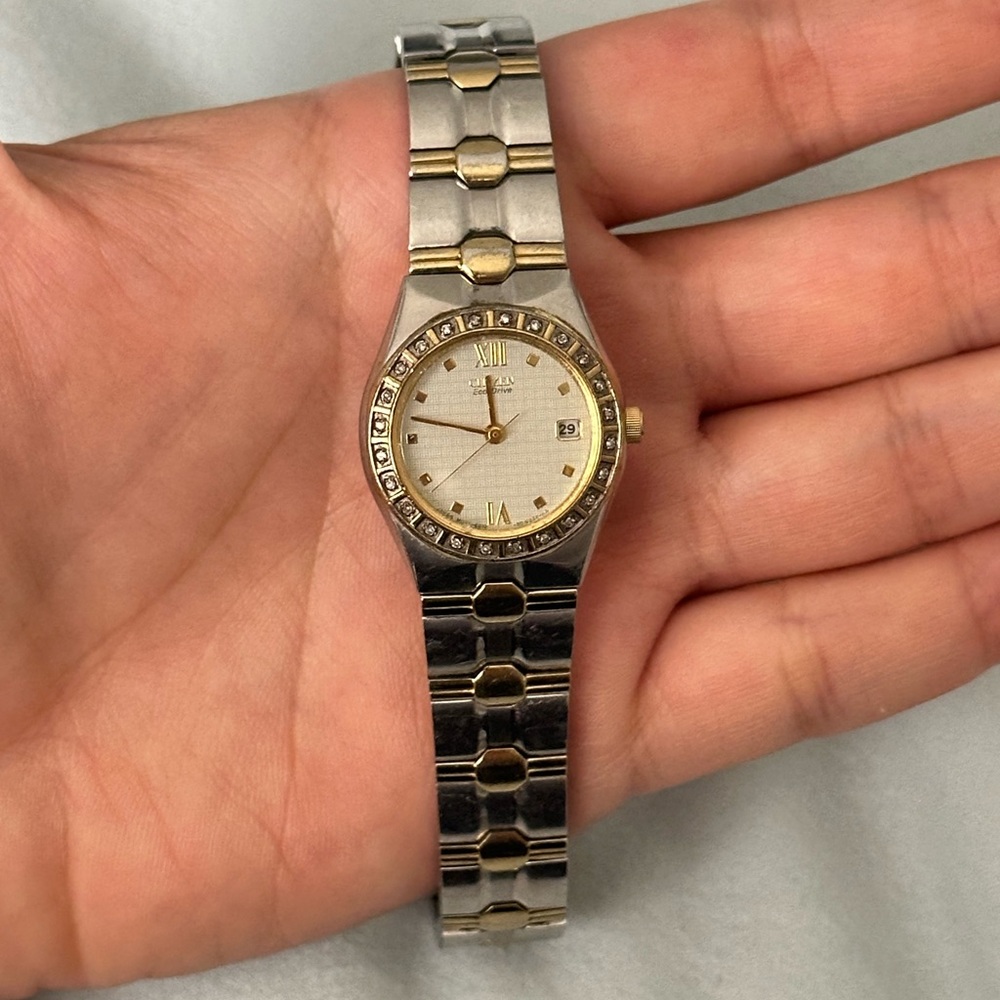 Citizen Gold and Silver Watch with Diamond Accents